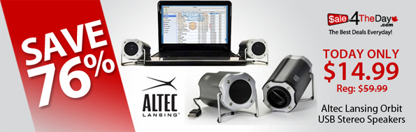 altec Sale4theday: Altec Lansing Orbit USB Stereo Speakers for $14.99 + Shipping (Plus Exclusive Discount)