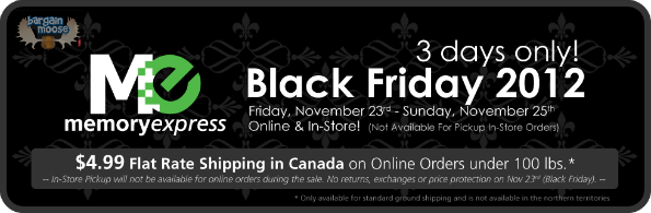 MemoryExpress: 3 Day Black Friday Deals!