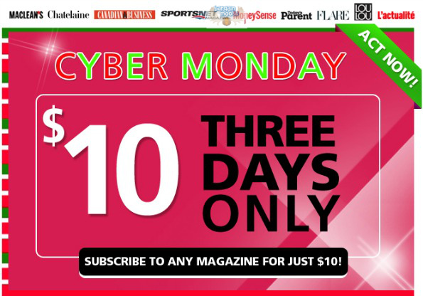 ENG_cybermon_26nov12 Cyber Monday: Get Any Rogers Magazine Subscription for $10
