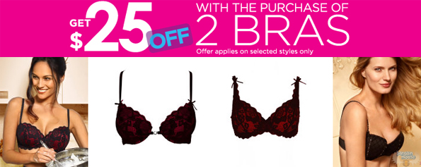 $25 Off Two Bras @ La Vie en Rose Canada