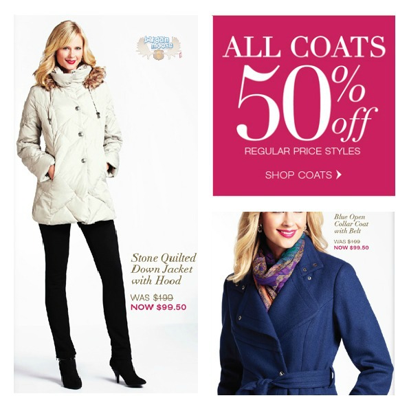 Cleo Canada:  This Weekend    50% Off All Coats 
