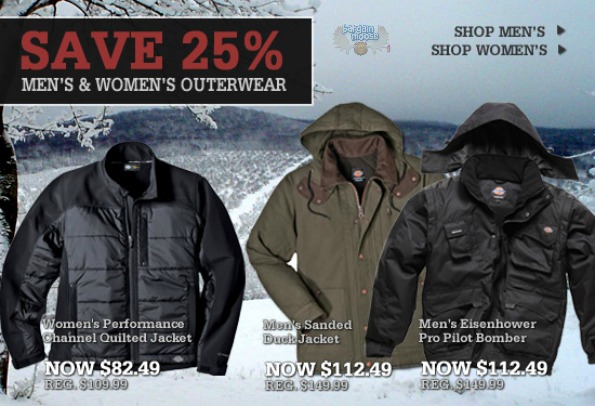 Dickies Canada: 25% Off Men’s & Women’s Outerwear
