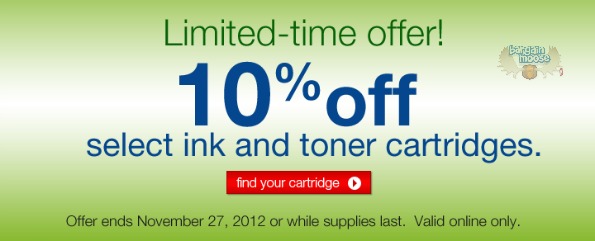 Staples Canada: 10% Off Ink And Toner Cartridges