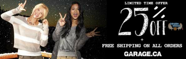 GAR_mb1 Garage Canada Coupon Code: Save 25% Off Regular Priced Items & Free Shipping
