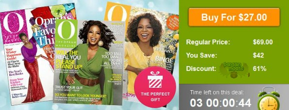 WagJag Canada: $27 for 1 Year Oprah Magazine Subscription (a $69 Value) Shipping Incl.