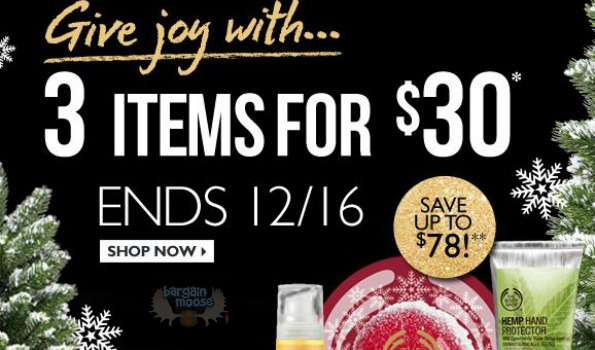 The Body Shop Canada: Entire Store 3 For $30