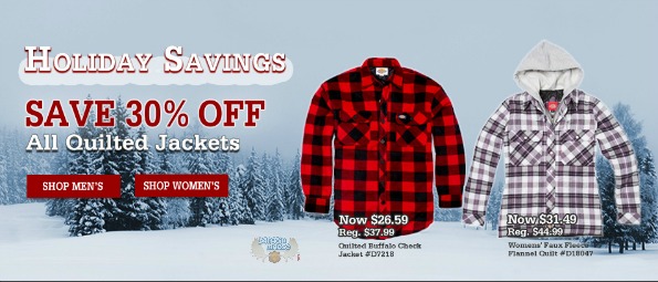 Dickies Canada Holiday Savings: 30% Off All Quilted Jackets Photo Dickies Canada Holiday Savings: 30% Off All Quilted Jackets