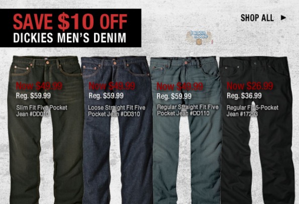 Dickies Canada: $10 Off Men’s Denim Jeans