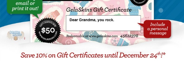 Gelaskins Canada: 10% Off Gift Certificates