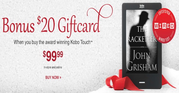Chapters Canada: Free $20 Gift Card w/ Purchase of Kobo Touch Photo Chapters Canada: Free $20 Gift Card w/ Purchase of Kobo Touch