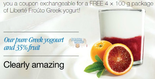 liberte Canadian Freebie: 4 x 100 g Package of Liberte Frouto Greek Yogurt (Quick)