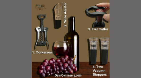 RDeals Canada: 64% Off 5 Piece Wine Accessory Kit Photo RDeals Canada: 64% Off 5 Piece Wine Accessory Kit