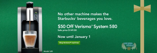Starbucks Store: $50 Off Verismo Brewer + Pods