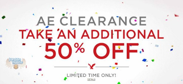 AE American Eagle: Extra 50% off Clearance