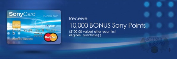 sony MBNA Sony Mastercard: Extra 10,000 Sony Points ($100 Value)