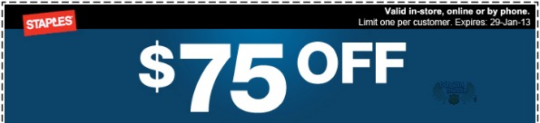 Staples Canada: Coupon Code & Printable Coupon For $75 Off Purchase Of Any Printer $199+
