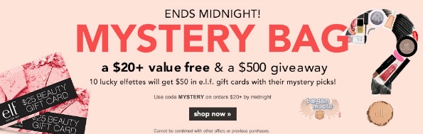 E.L.F: Free Mystery Bag Worth $20 When You Spend $20 Photo E.L.F: Free Mystery Bag Worth $20 When You Spend $20