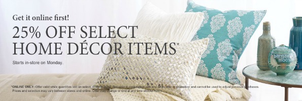 Chapters Canada: 25% Off Select Home Decor
