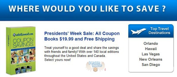 Entertainment Book: Now $19.99 + Free Shipping