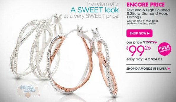 shopping The Shopping Channel Canada: 0.25ctw Diamond Hoop Earrings Was $199.99 | Now $99.26