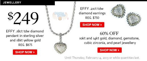 thebay The Bay Canada: 60% Off Select Jewellery