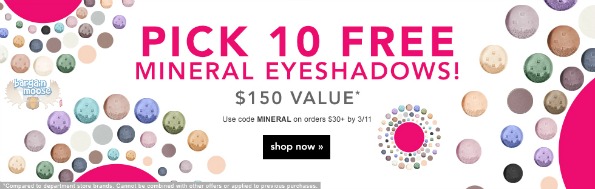 E.L.F.: Get 10 Free Mineral Eye Shadows (Worth $30) When You Spend $30 Photo E.L.F.: Get 10 Free Mineral Eye Shadows (Worth $30) When You Spend $30