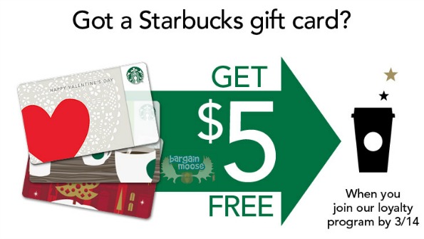 Starbucks Canada: Get $5 Free When You Register For a Starbucks Card