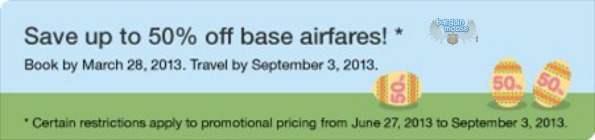 Porter Airlines: 50% Off Base Airfares