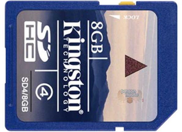 amazon Amazon Canada: 79% Off Kingston SD4/8GB SDHC Card Now $6.99