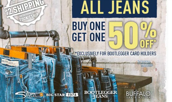 Bootlegger Canada: B1G1 50% Off Jeans & $2 Shipping