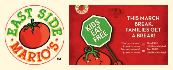 East Side Marios Canada: March Break Kids Eat Free