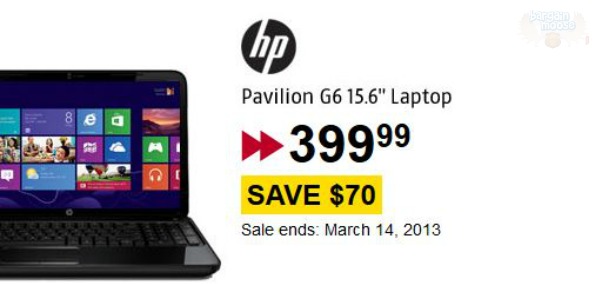 Future Shop Canada: $70 Off HP Pavilion G6 15.6 Laptop   Now $399.99