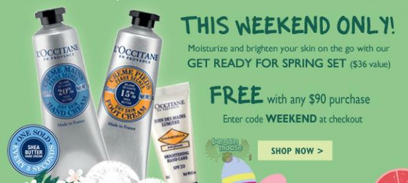LOccitane Canada Promo Code: Free Get Ready For Spring Set w/ Any $90 Purchase