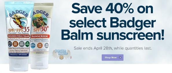 Well.ca: Badger Balm Sunscreen 40% Off