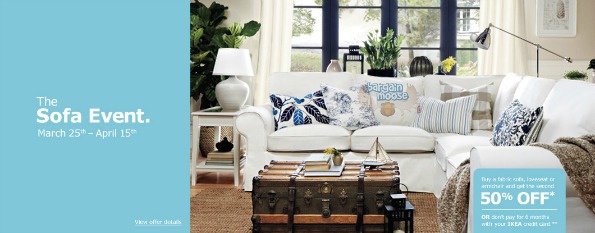 Ikea Canada Sofa Event: Buy One Fabric Sofa, Loveseat or ArmChair, Get the 2nd 50% Off