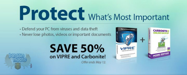 VIPRE Antivirus: Buy VIPRE Internet Security, Get Carbonite Home For FREE $59 Value! Photo VIPRE Antivirus: Buy VIPRE Internet Security, Get Carbonite Home For FREE $59 Value!
