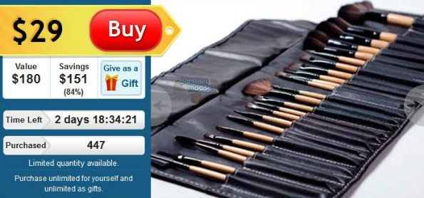 Dealfind Canada: $29 For 24 Piece Professional Make up Brush Set ($180 Value)