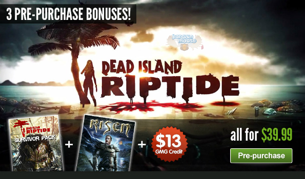 GreenMan Gaming: Pre Order Dead Island Riptide & Get FREE DLC + FREE Game + $13 Credit