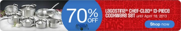 sears Sears Canada: 70% Off Lagostina Chef Clad 13 Piece Cookware Set Now $300