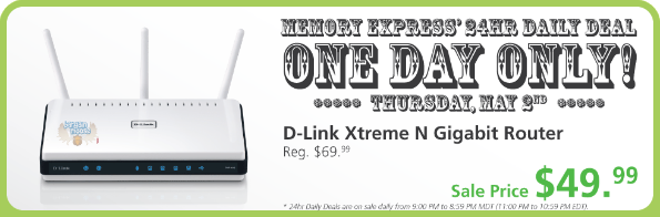 Memory Express Canada: $20 Off DLink Xtreme N Gigabit Routers (Pay $50) Photo Memory Express Canada: $20 Off DLink Xtreme N Gigabit Routers (Pay $50)