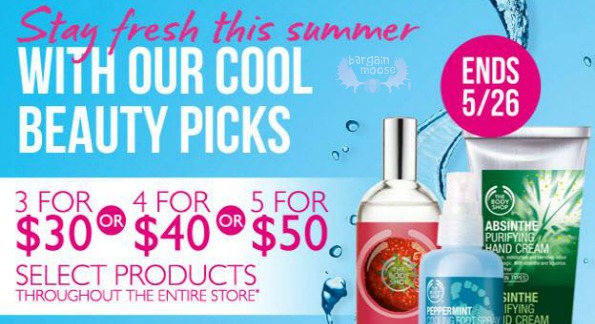 The Body Shop Canada: 3 For $30, 4 For $40, 5 For $50