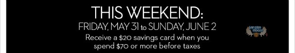 The Bay Canada: Spend $70, Get a $20 Gift Card This Weekend Photo The Bay Canada: Spend $70, Get a $20 Gift Card This Weekend