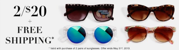 Bizou Canada: 2/$20 Sunglasses + Free Shipping