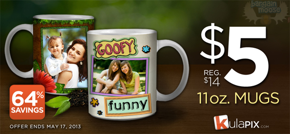 Kulapix Canada Exclusive Coupon Code: All 11oz Customizable Mugs Only $5