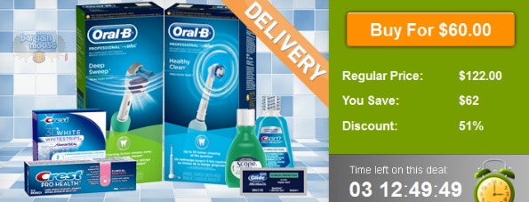 Wagjag Canada: $60 For Oral B Electric Toothbrush & Oral Care Product Pack Photo Wagjag Canada: $60 For Oral B Electric Toothbrush & Oral Care Product Pack