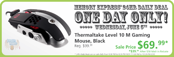 Memory Express Canada: Save $60 on a Thermaltake Level 10 M Gaming Mouse (Now $39.99) Photo Memory Express Canada: Save $60 on a Thermaltake Level 10 M Gaming Mouse (Now $39.99)