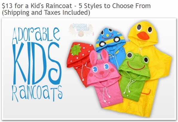 Parents Canada: Kids Raincoats $13 & Free Shipping