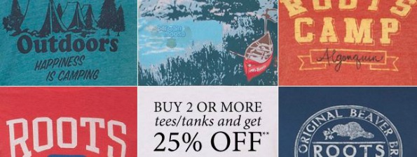 Roots Canada: 25% Off 2 Or More Tees