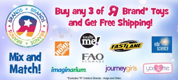 Toys R Us Canada: Buy 3 R Brand Toys & Get Free Shipping