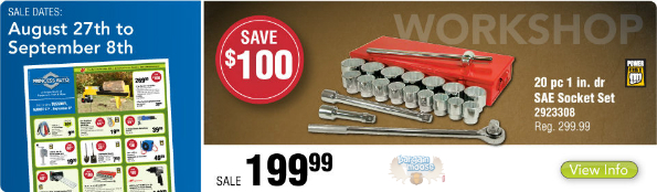 Princess Auto Canada: $100 Off 20 Piece 1 SAE Socket Set (Only $199.99) Photo Princess Auto Canada: $100 Off 20 Piece 1 SAE Socket Set (Only $199.99)
